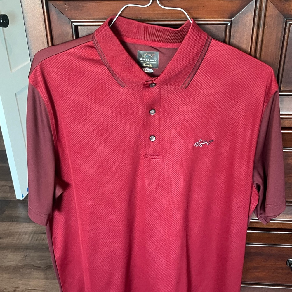 Men's Greg Norman Red Polo Shirt